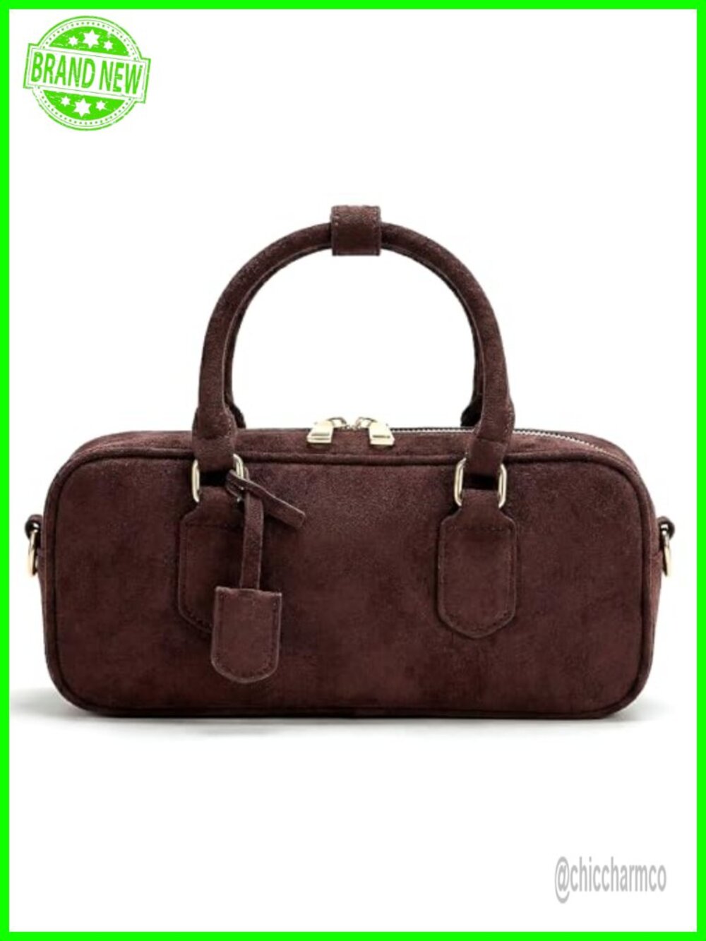 Faux Suede Crossbody Bag for Women Fall Handbag Stylish Compact Shoulder Barrel